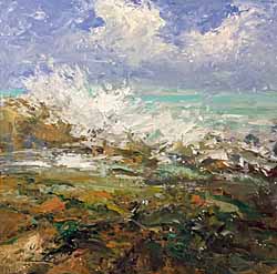 coastline France Brittany oil painting ocean