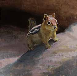 chipmunk oil painting small